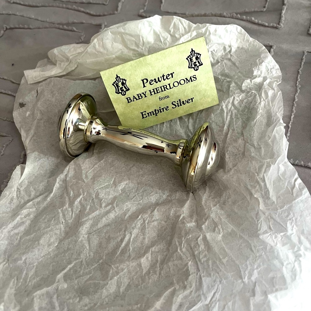 Empire Silver Baby Rattle